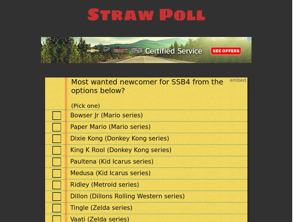 Straw Poll sane font