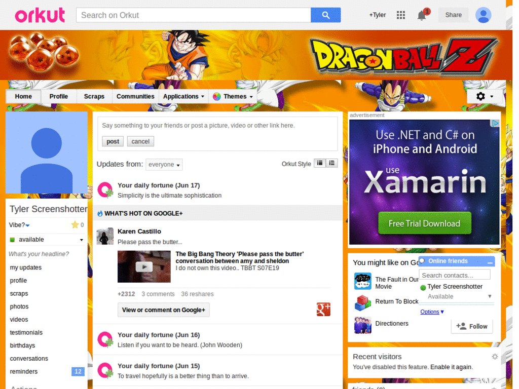 Orkut - Dragon Ball  ( by Templah.com )