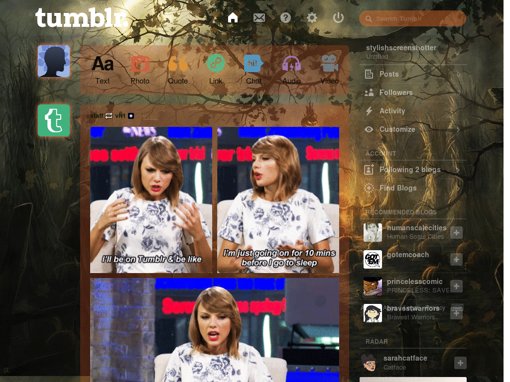Tumblr Scarecrow Halloween Dashboard