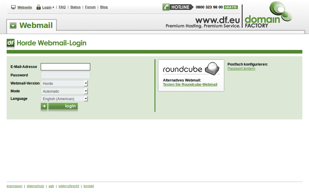 df Webmail - mehr Platz!