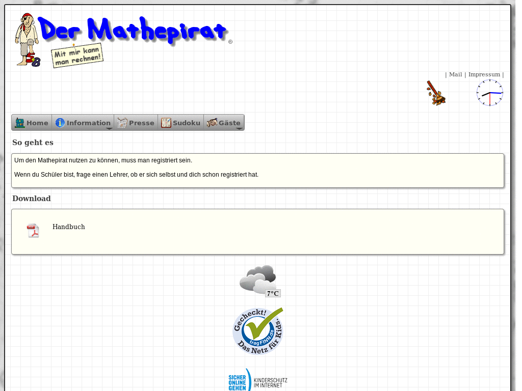 mathepirat optimized for tablet
