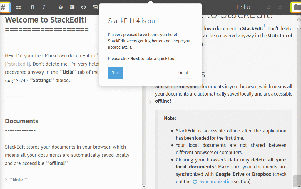 StackEdit compact