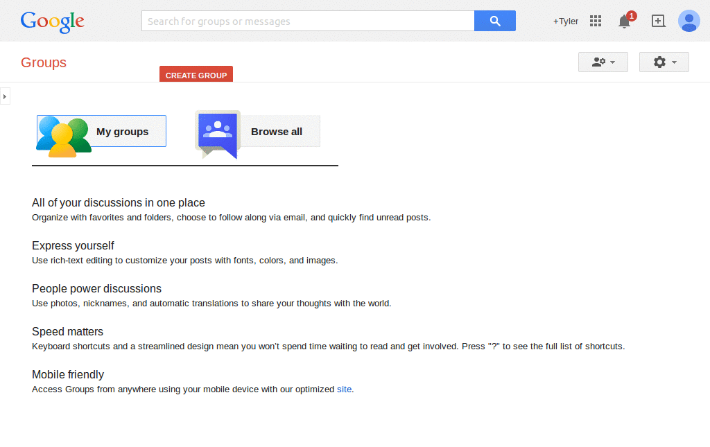 Google Groups noscript separate posts
