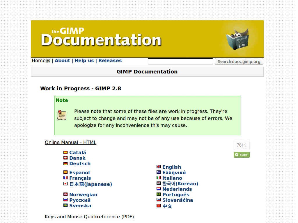 docs.gimp.org - fixed navigation bars