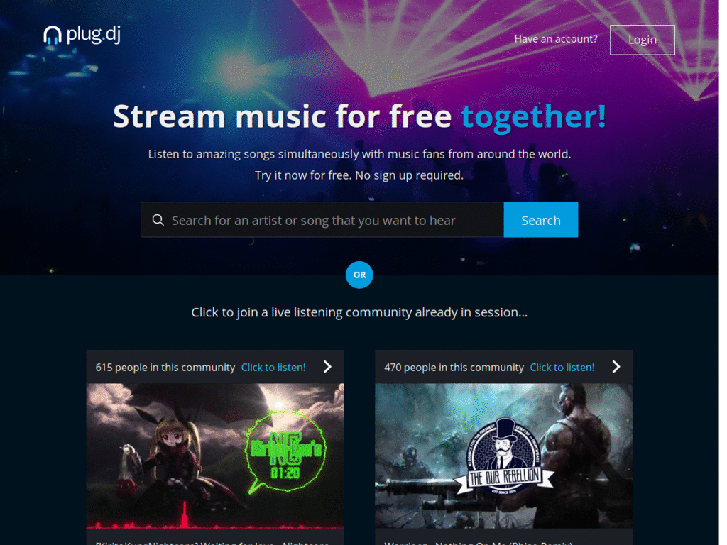 plug.dj - Special interface for Joy-