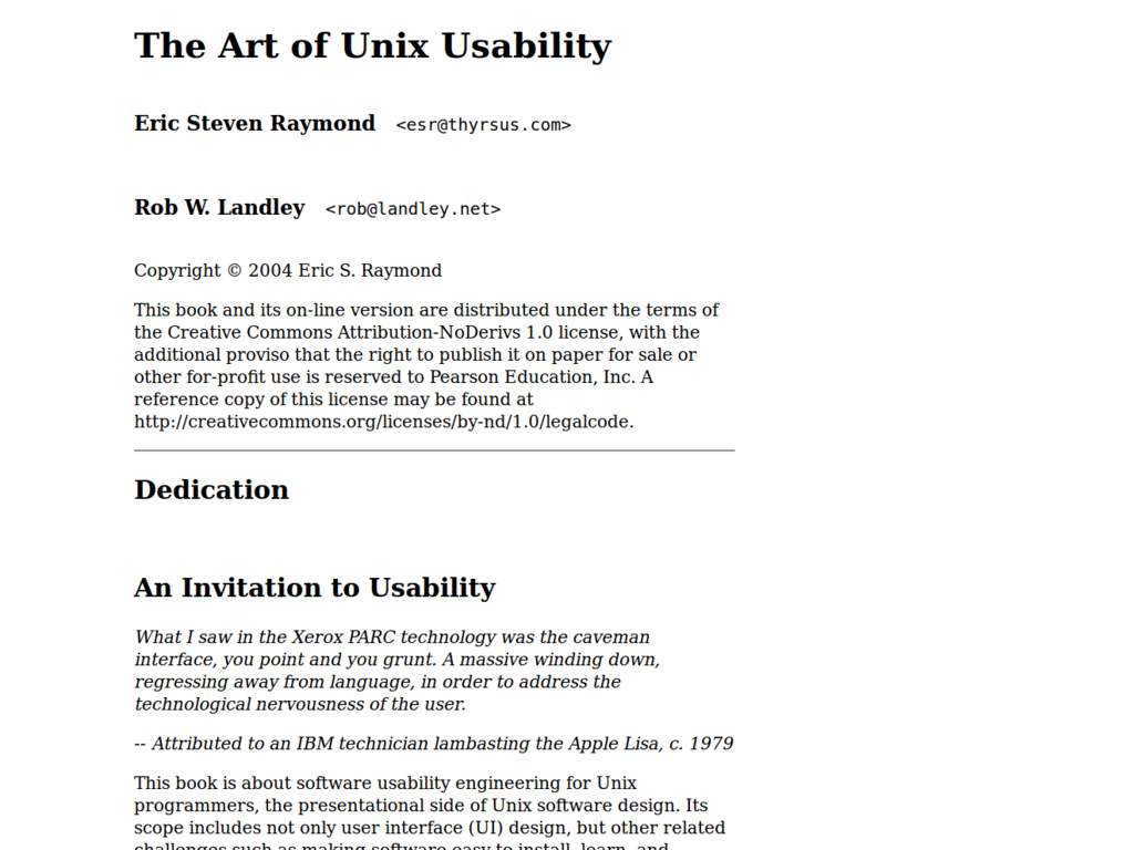 Printable Art of Unix Usability
