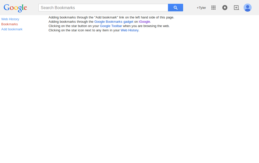 Google Bookmarks Condensed