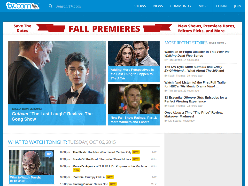 TV.com - remove ads & fix layout