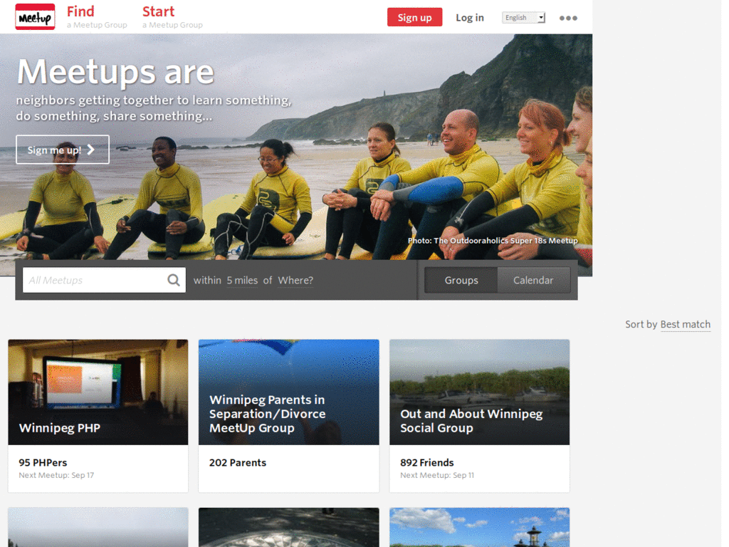 Meetup.com Style Sheet 1200 pixels wide