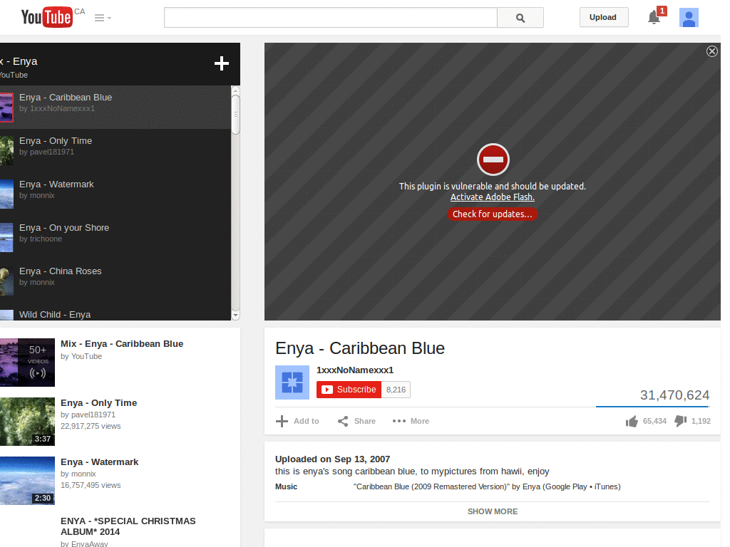Youtube playlist to the left side