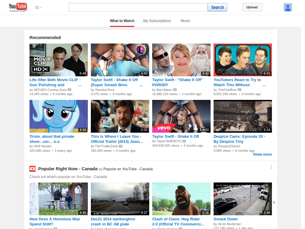 Youtube 2008 theme (December 2014)