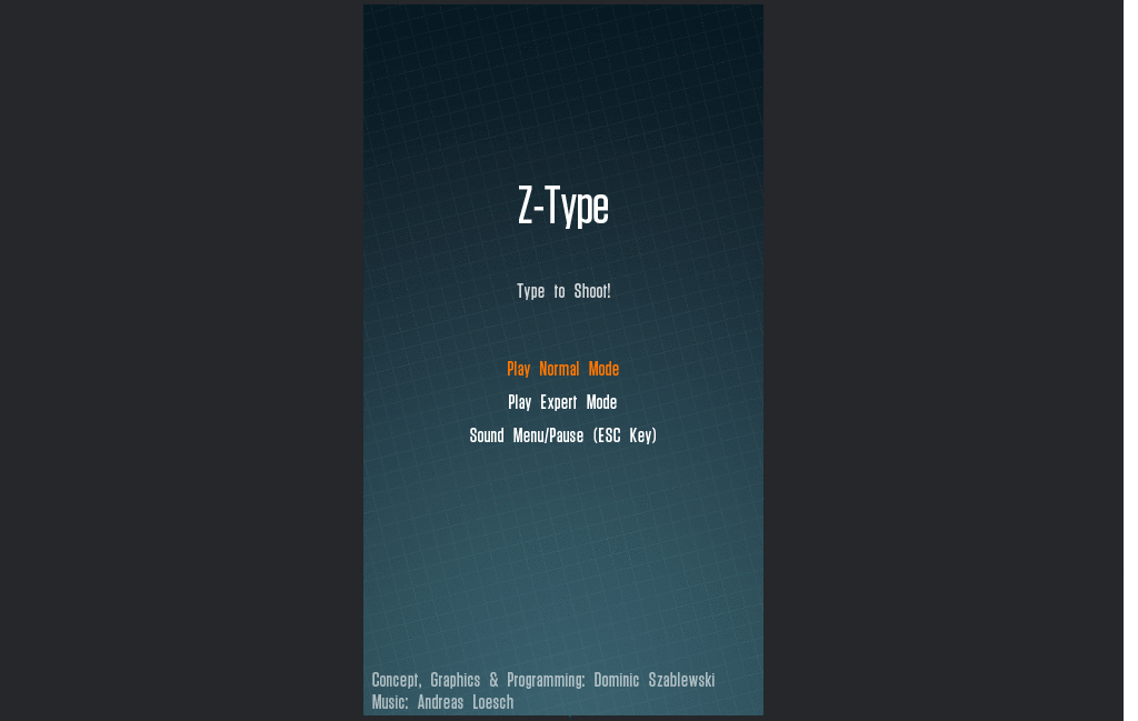 Z-Type game only