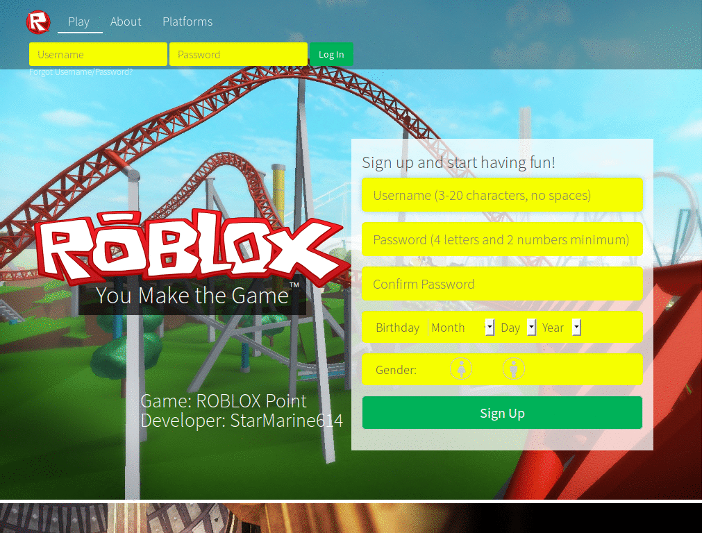 ROBLOX orange theme.