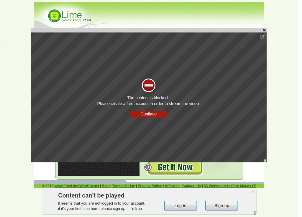 FreeLimeWirePro.net - adblocked
