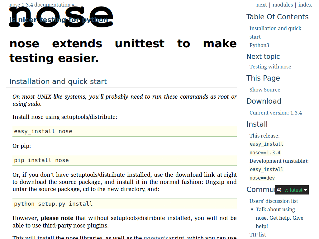 nose.readthedocs.org