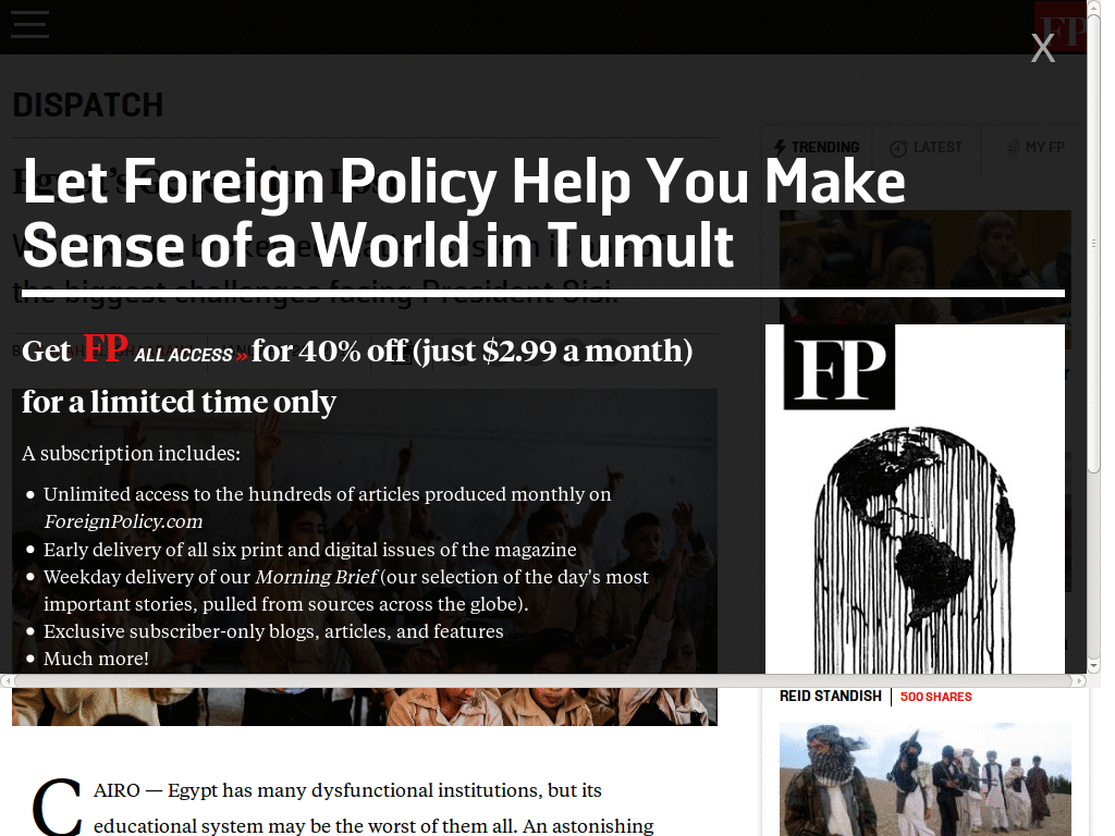 Hide Foreign Policy popover