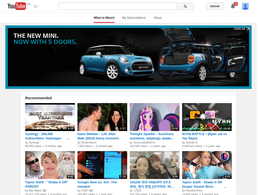 YouTube No Sugerencia