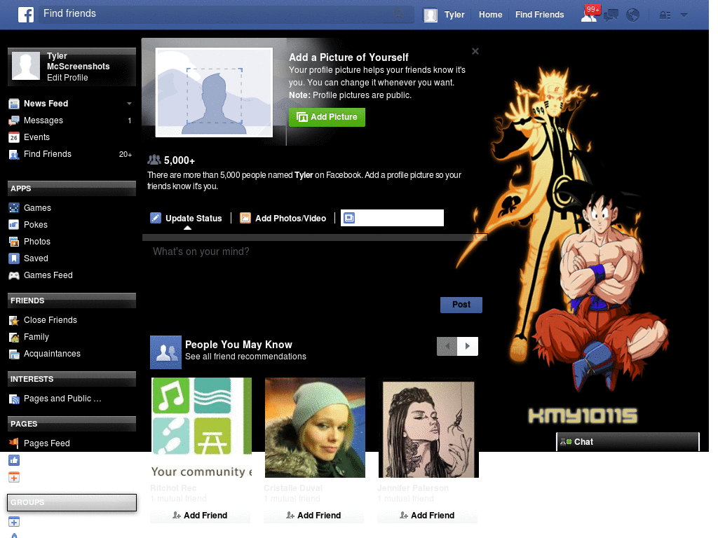 facebook naruto y goku