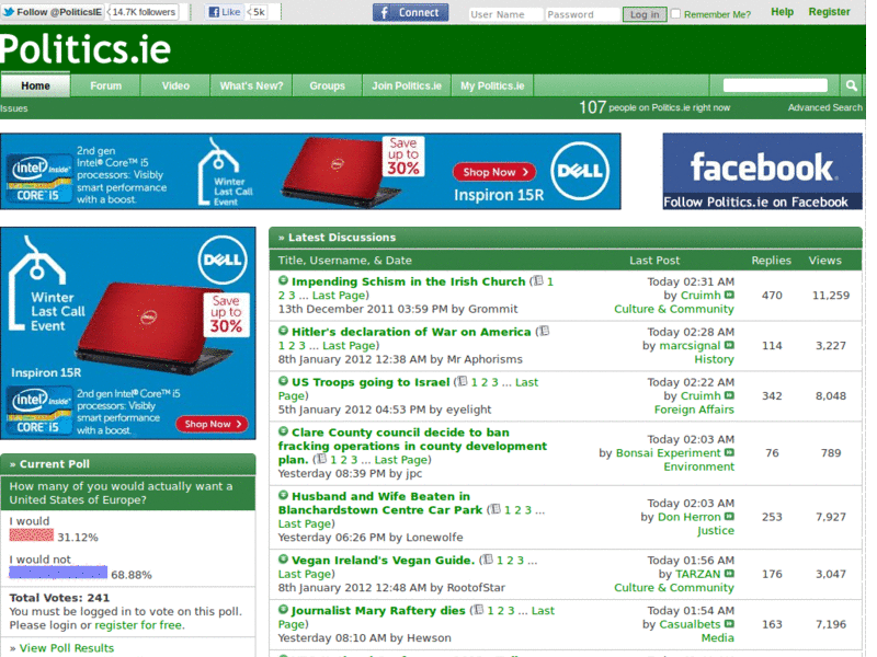 Politics.ie Wide Style Format. (VBullitin Forum)