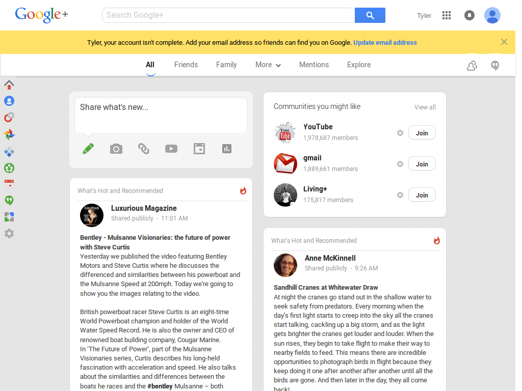 google+ - subtlety g+