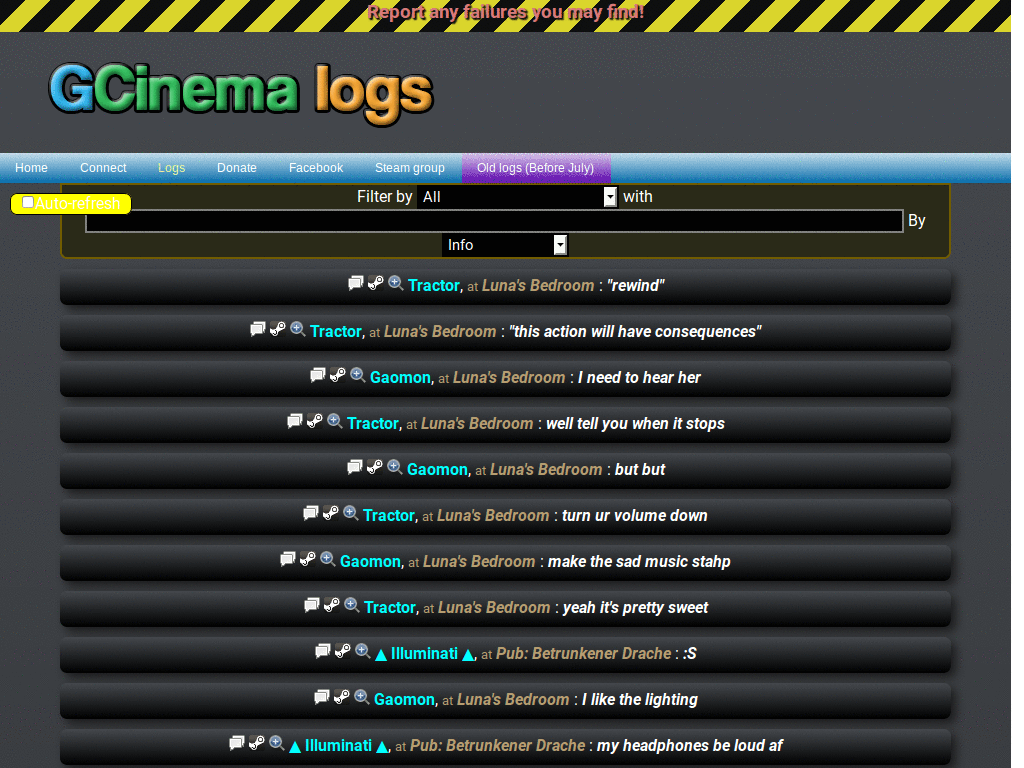 GCinema Logs Dark