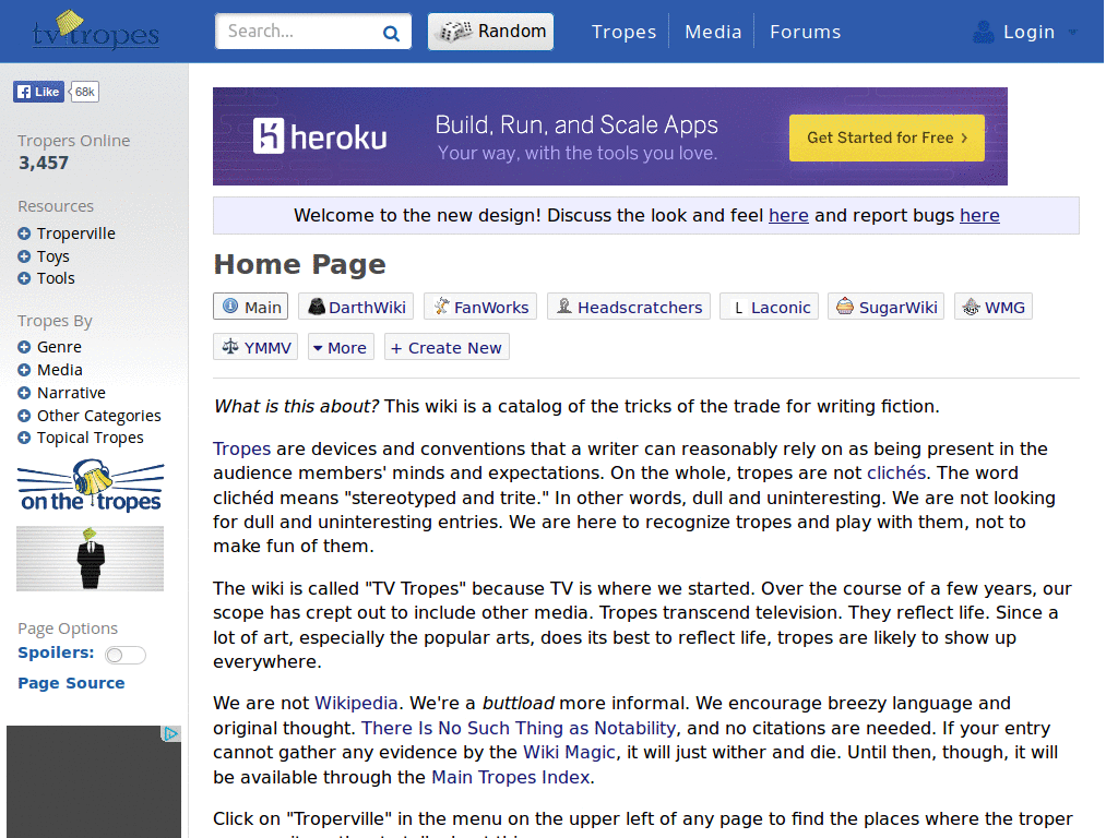 TV Tropes Header - Dark Blue