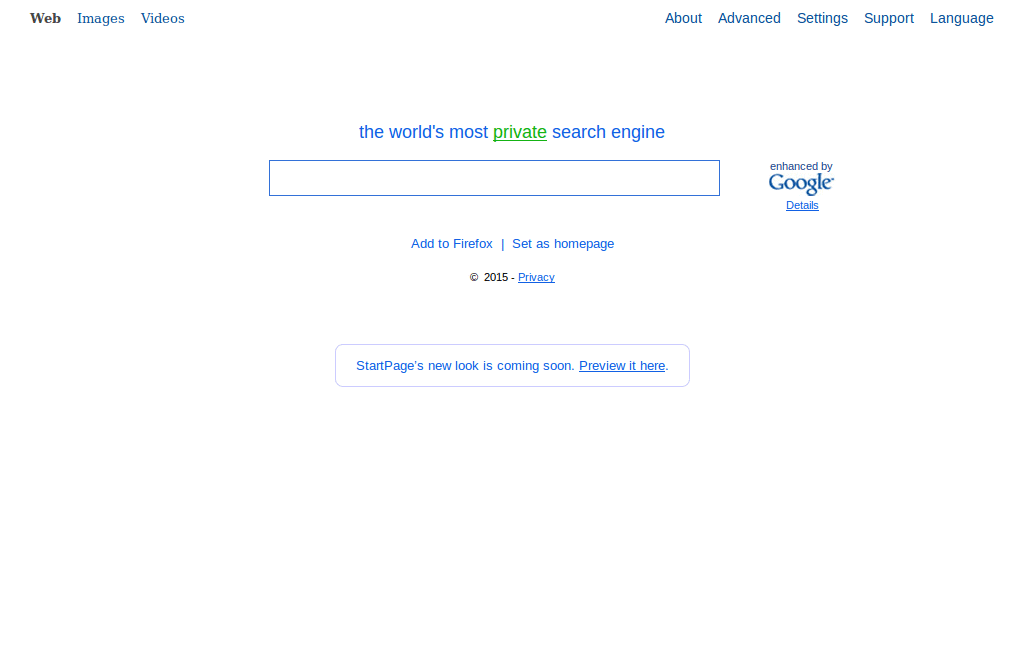 Startpage wip