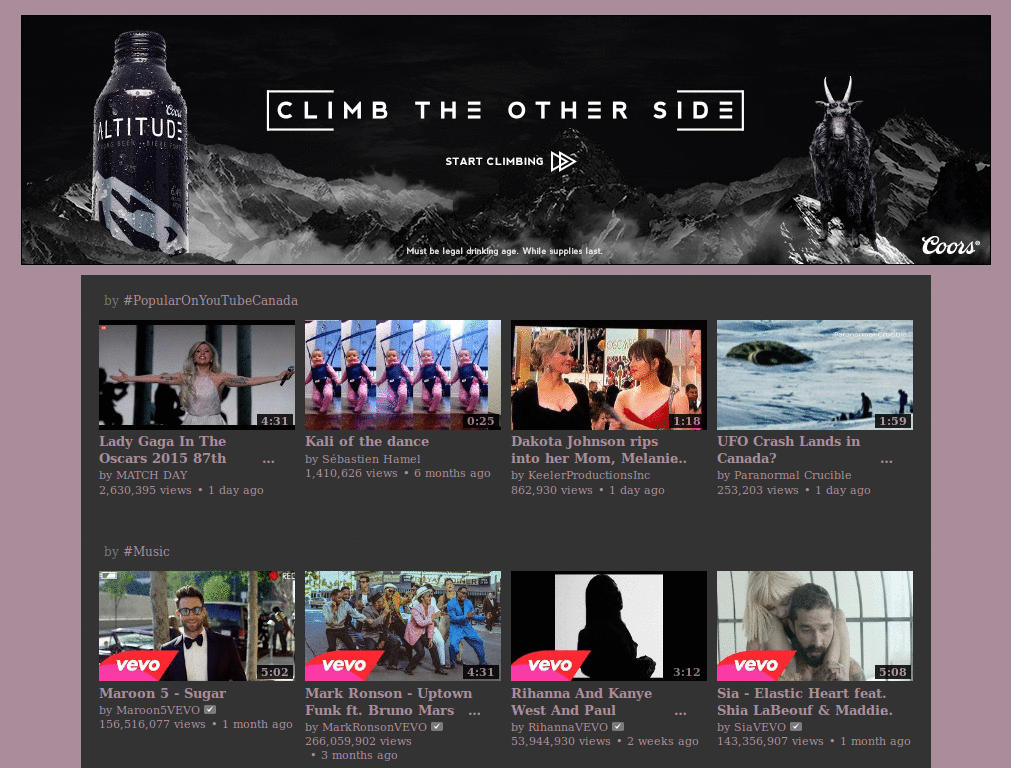 youtube pink and grey