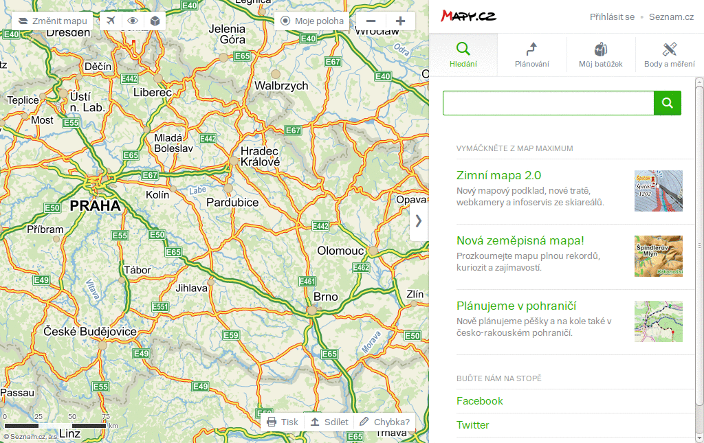 Mapy.cz hide all POI except transport stops