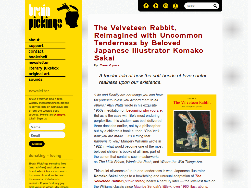 Brain Pickings readability
