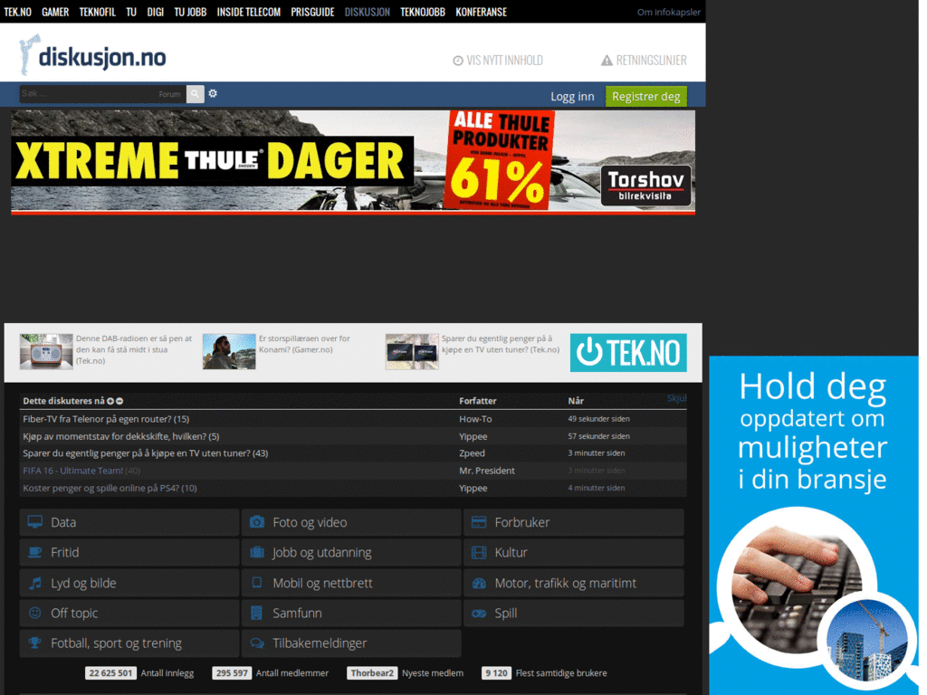 Diskusjon.no Dark mode