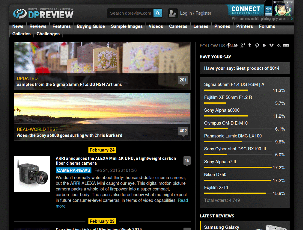 DPReview.com – Larger Fonts