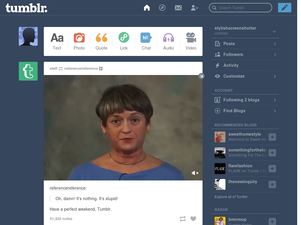 Tiny Cursor Pointer for Tumblr Dashboard