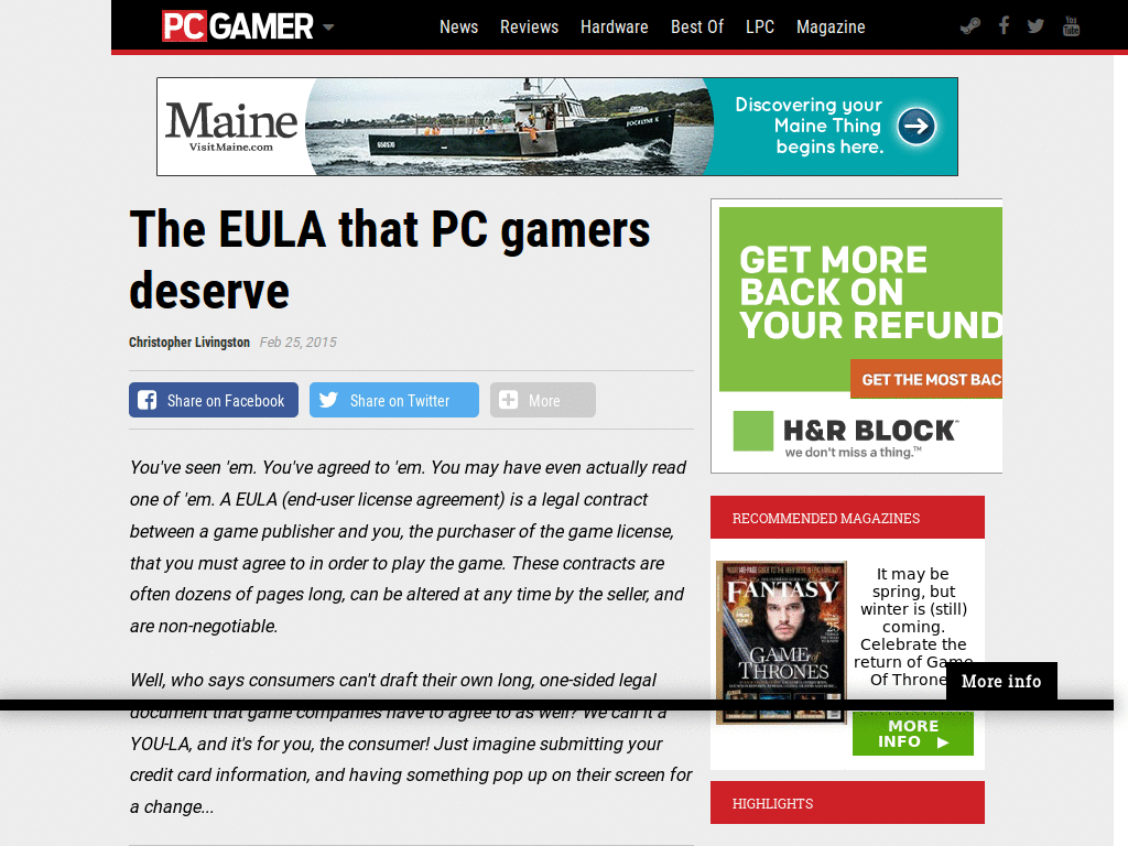 PC Gamer side margins