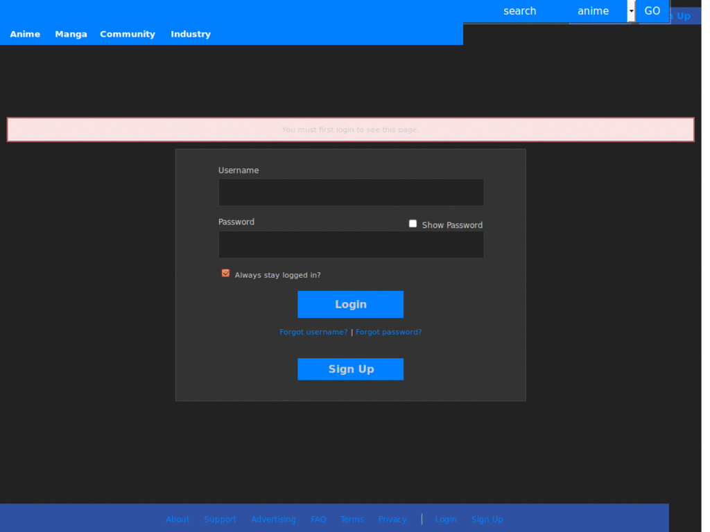 MyAnimeList: Dark and Flat (!important] overrides)