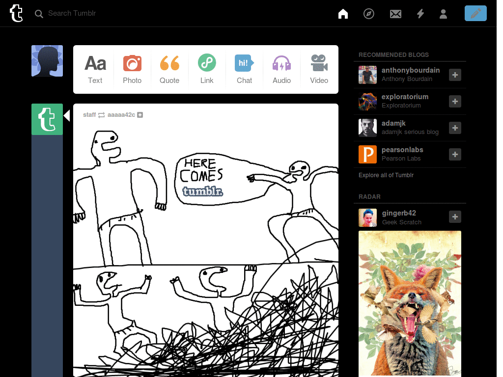 Black Tumblr Layout