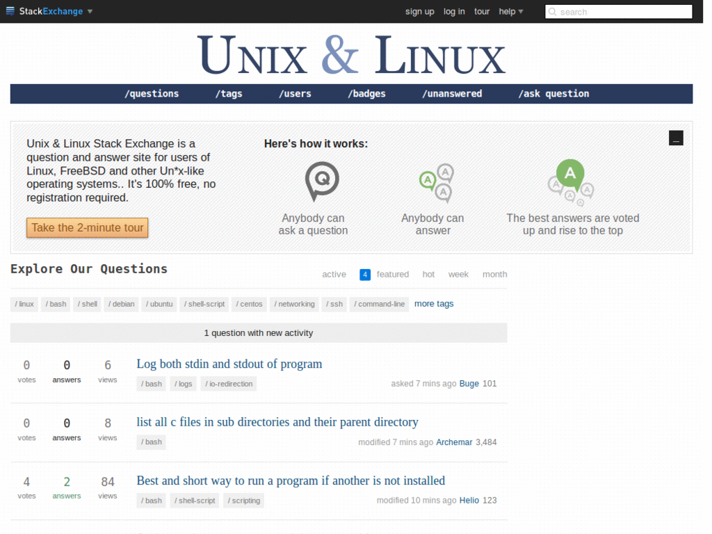 Hide the sidebar on unix.stackexchange.com