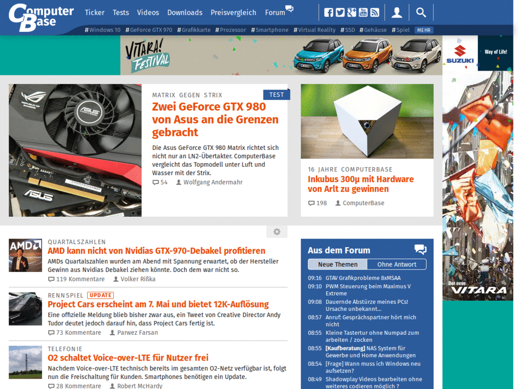 computerbase: Kein Mitscrollen der Navigation