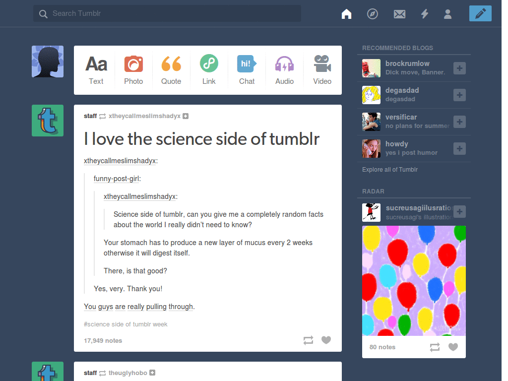Tumblr - hide logo