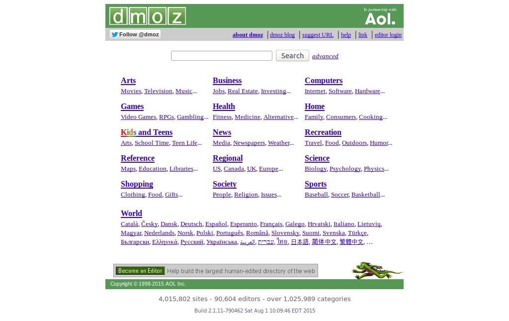 Cleaner: Open Directory Project (dmoz)