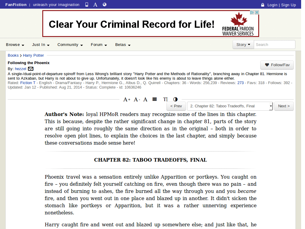 Fanfiction.net: Better Desktop Reading