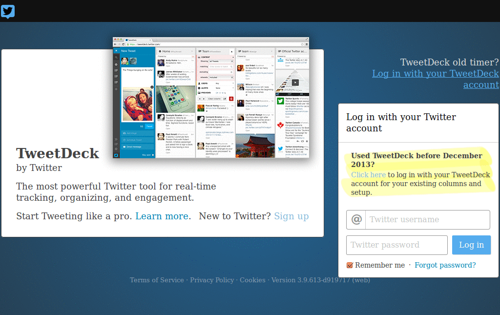 Tweetdeck with Calluna Sans
