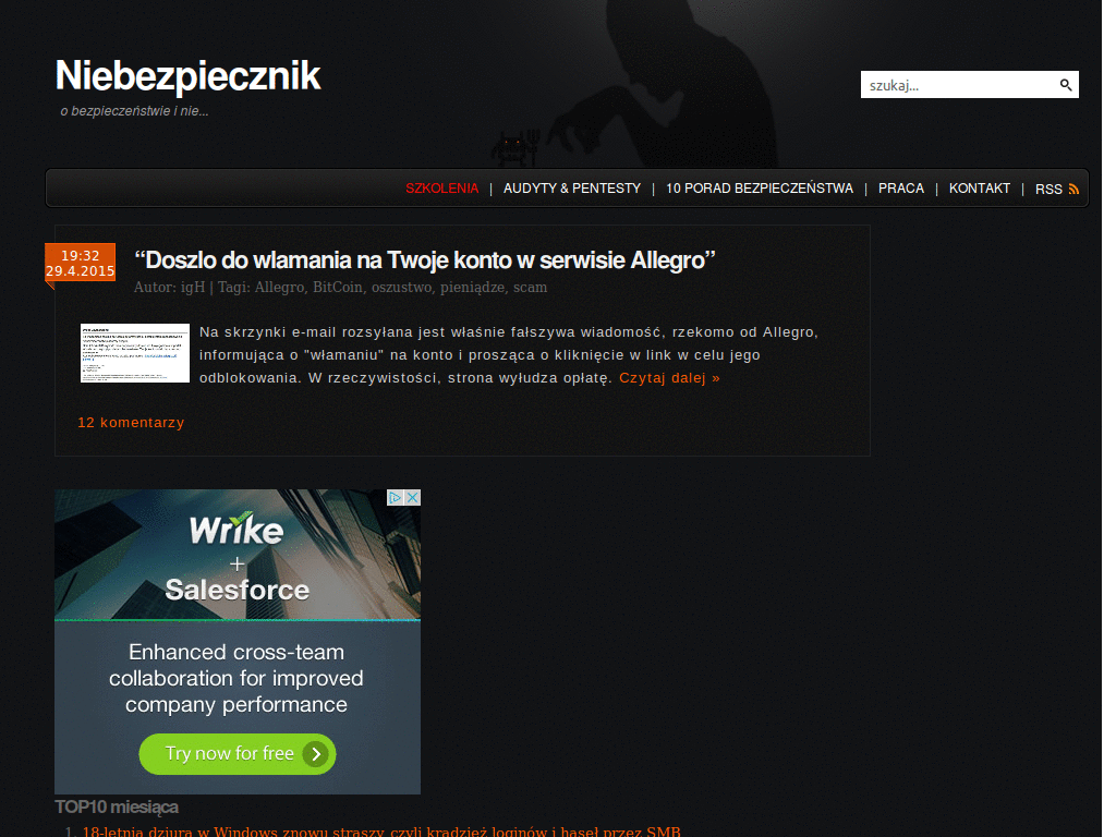 Niebezpiecznik - scrollujące komentarze