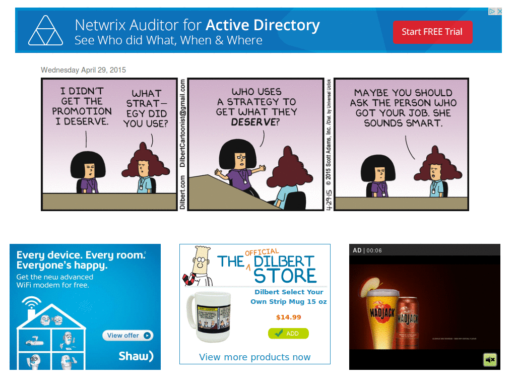Dilbert without a blog
