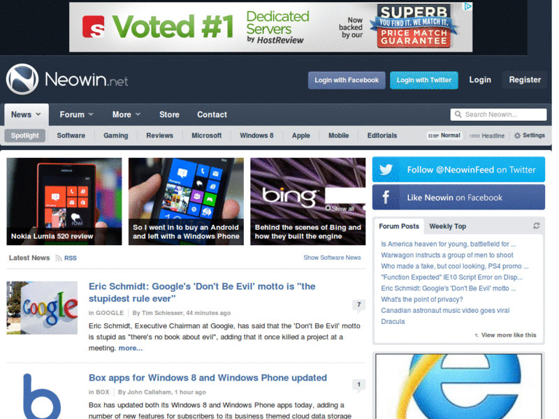 Neowin Finity No Ads