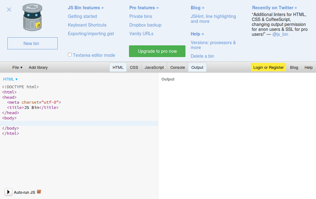 Better JS bin