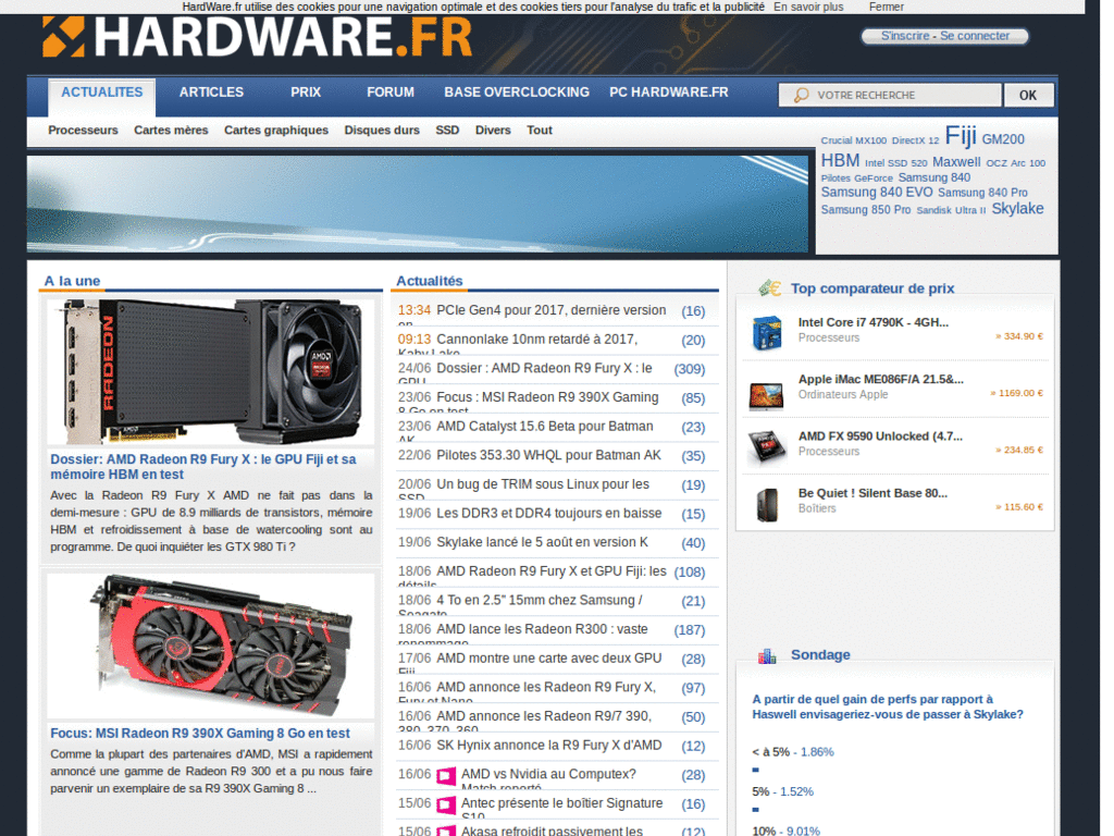 HFR Largeur relative