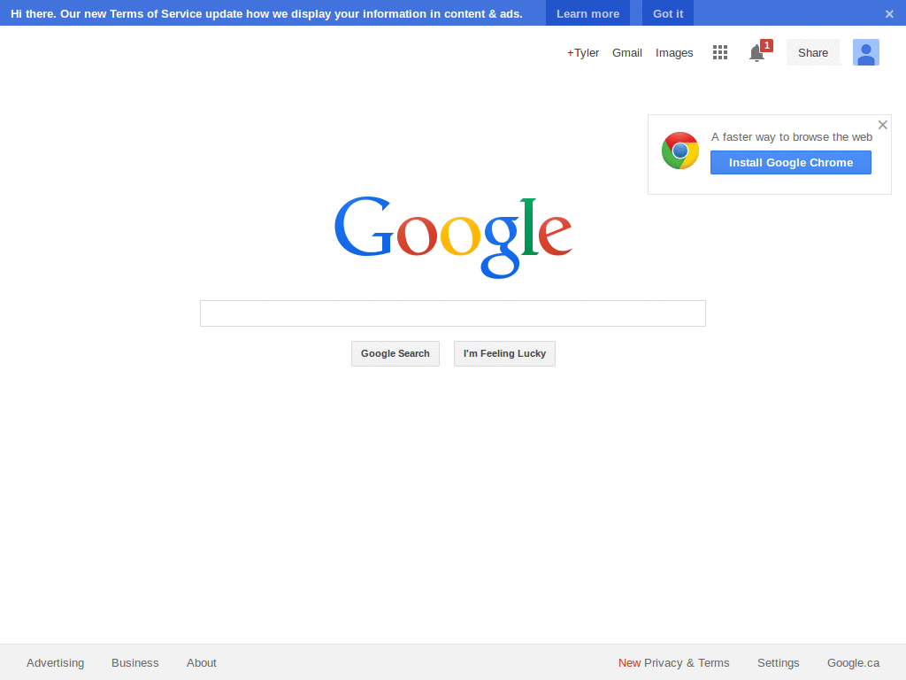 New igoogle no lefthand navigation