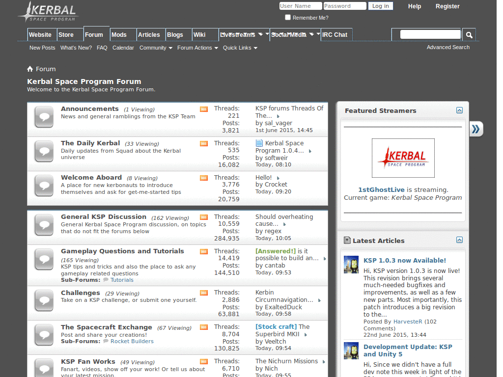 Kerbal Space Program Forum Dark Night Mode