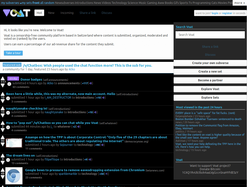 Voat - Android Holo / Gmail Dark Theme